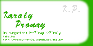 karoly pronay business card